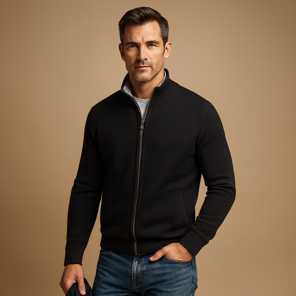 Cárdigan Cremallera Punto Clásico Hombre | Valmonti