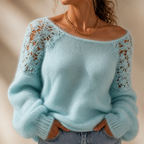 Jersey de Punto con Detalle de Encaje | Adela