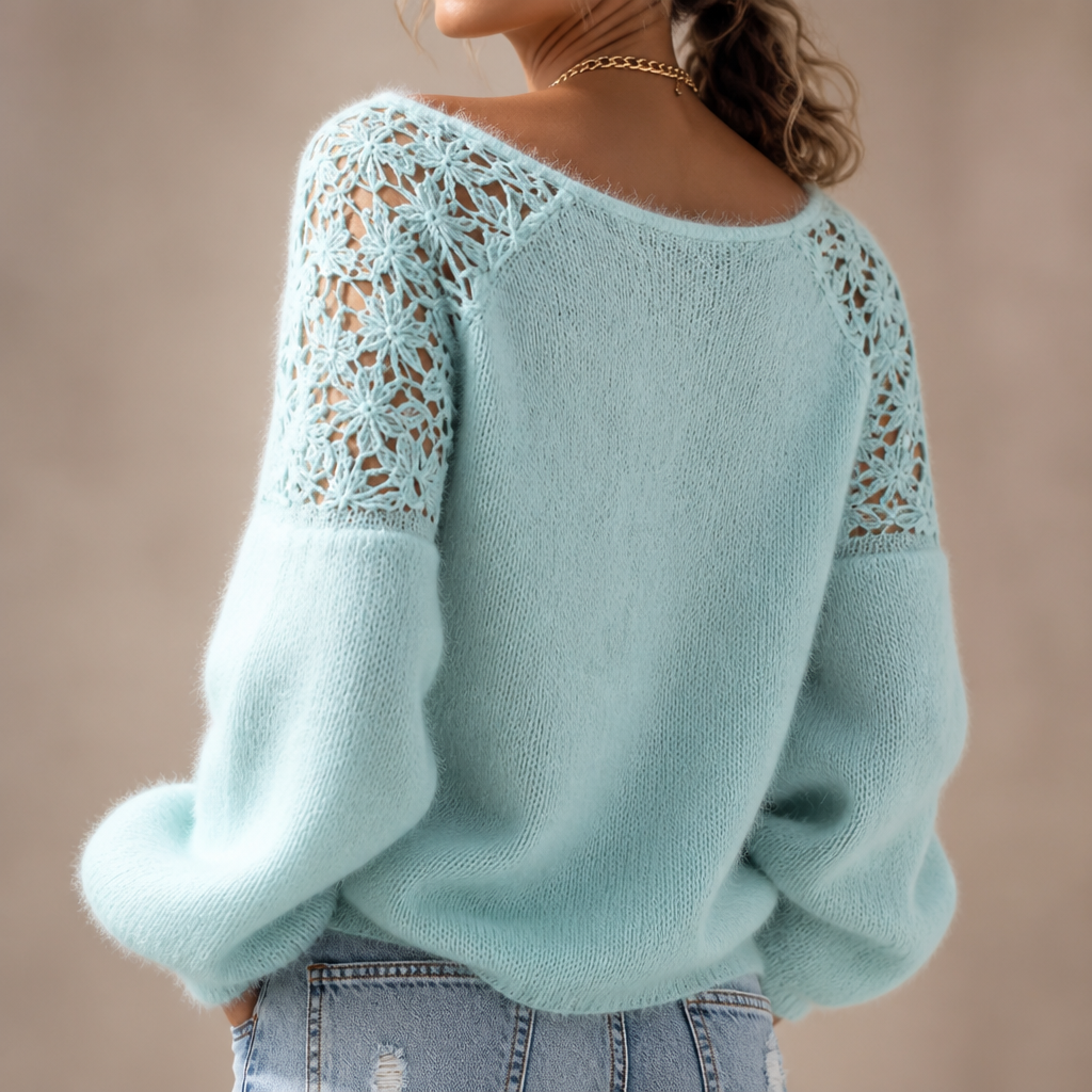 Jersey de Punto con Detalle de Encaje | Adela