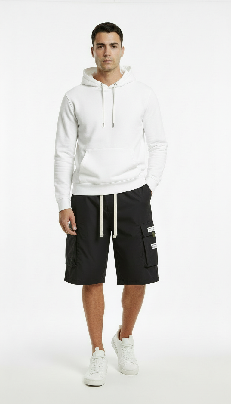 Pantalones cargo capri informales para hombre con cordón ajustable | Alex