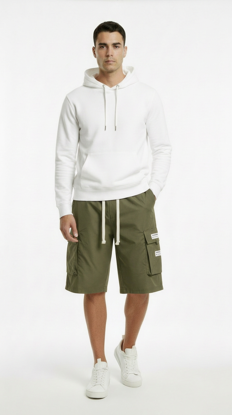 Pantalones cargo capri informales para hombre con cordón ajustable | Alex