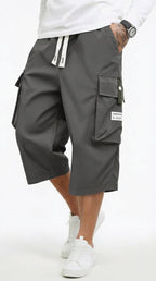 Pantalones cargo capri informales para hombre con cordón ajustable | Alex