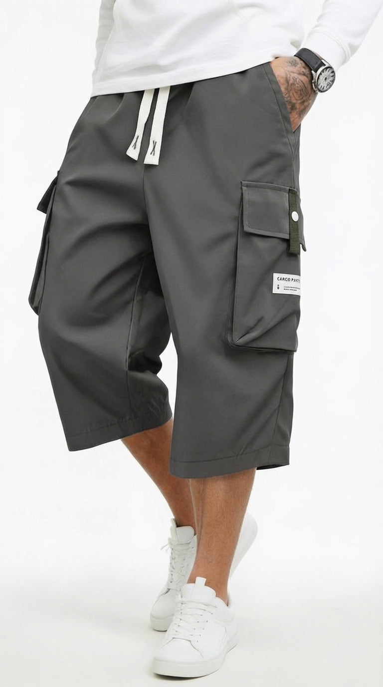Pantalones cargo capri informales para hombre con cordón ajustable | Alex
