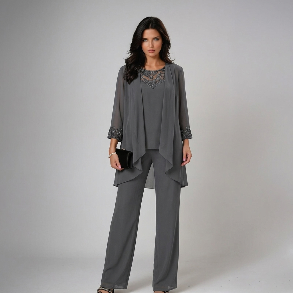 Conjunto Tres Piezas Mujer con Pedrería Elegante | Iva