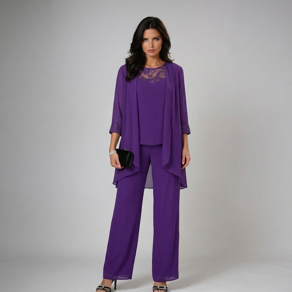 Conjunto Tres Piezas Mujer con Pedrería Elegante | Iva