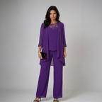 Conjunto Tres Piezas Mujer con Pedrería Elegante | Iva