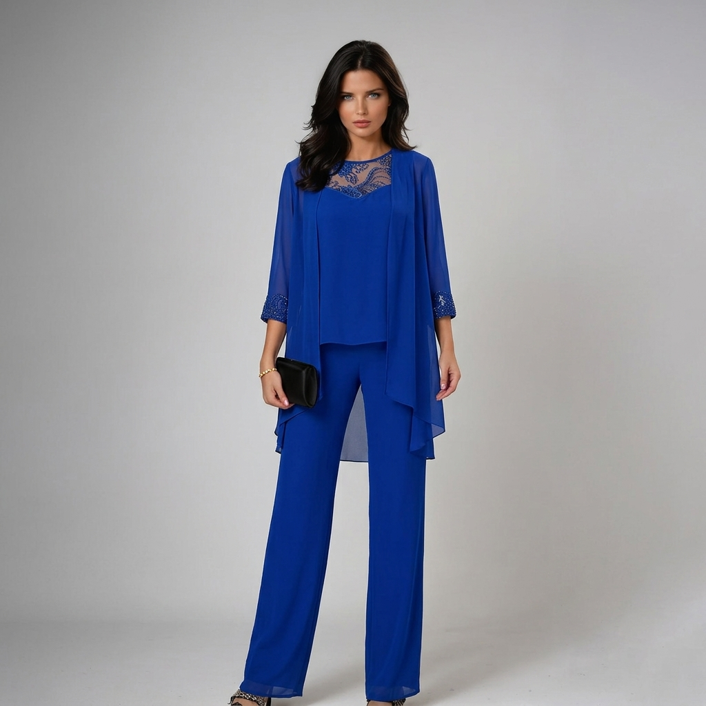 Conjunto Tres Piezas Mujer con Pedrería Elegante | Iva