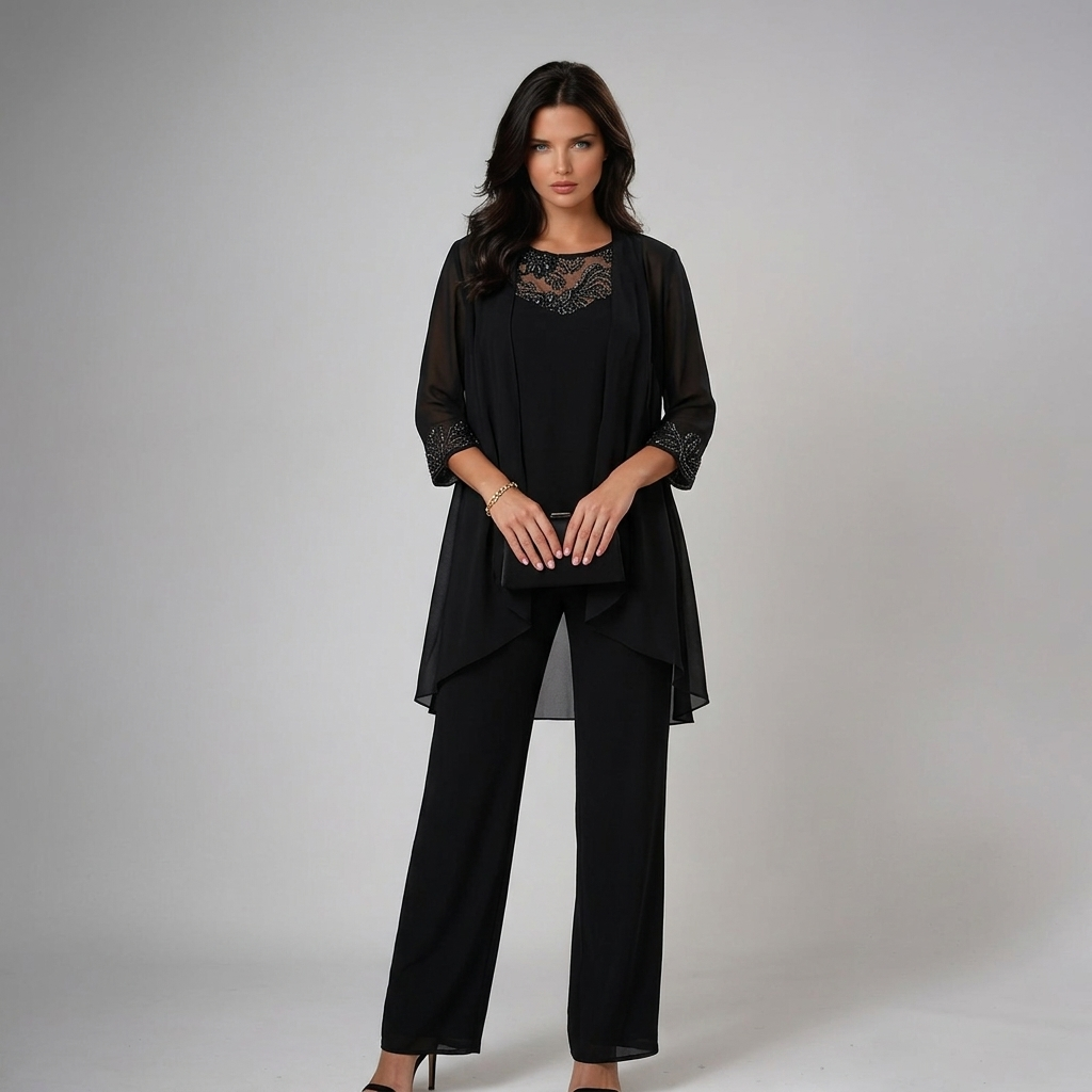Conjunto Tres Piezas Mujer con Pedrería Elegante | Iva