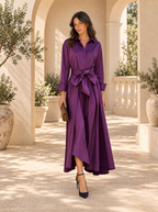Vestido Camisero Largo Mujer Corte en A con Cinturón | Olivia