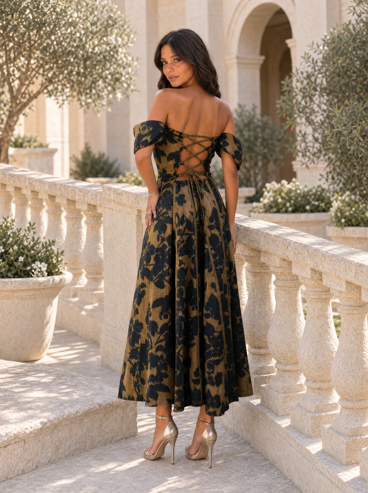 Vestido Maxi Sin Mangas Estampado Vintage Mujer | Vinnie