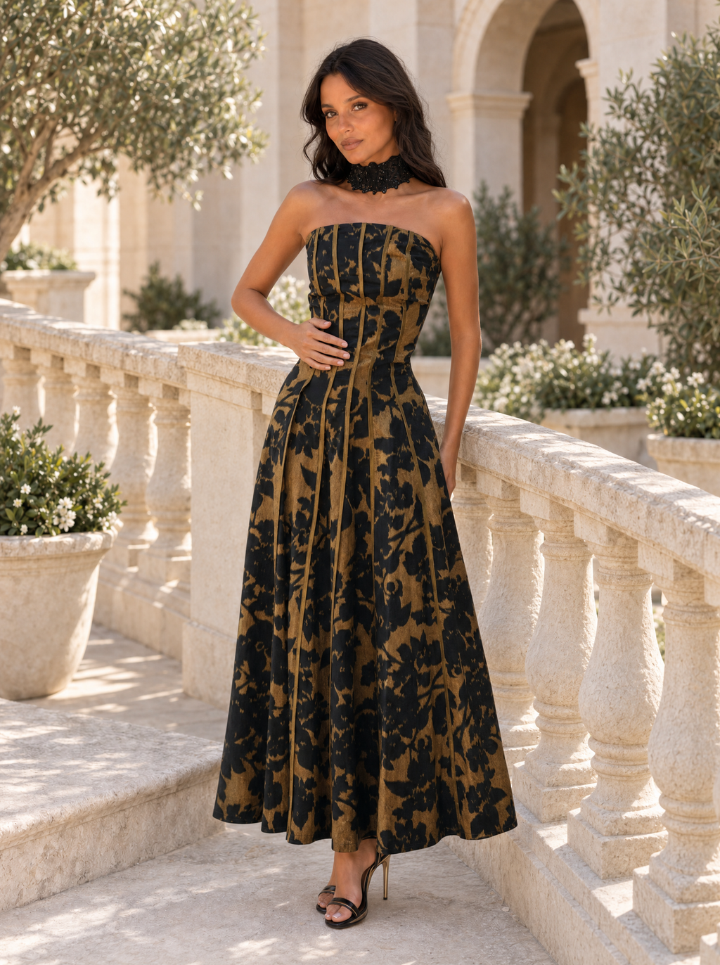 Vestido Maxi Sin Mangas Estampado Vintage Mujer | Vinnie