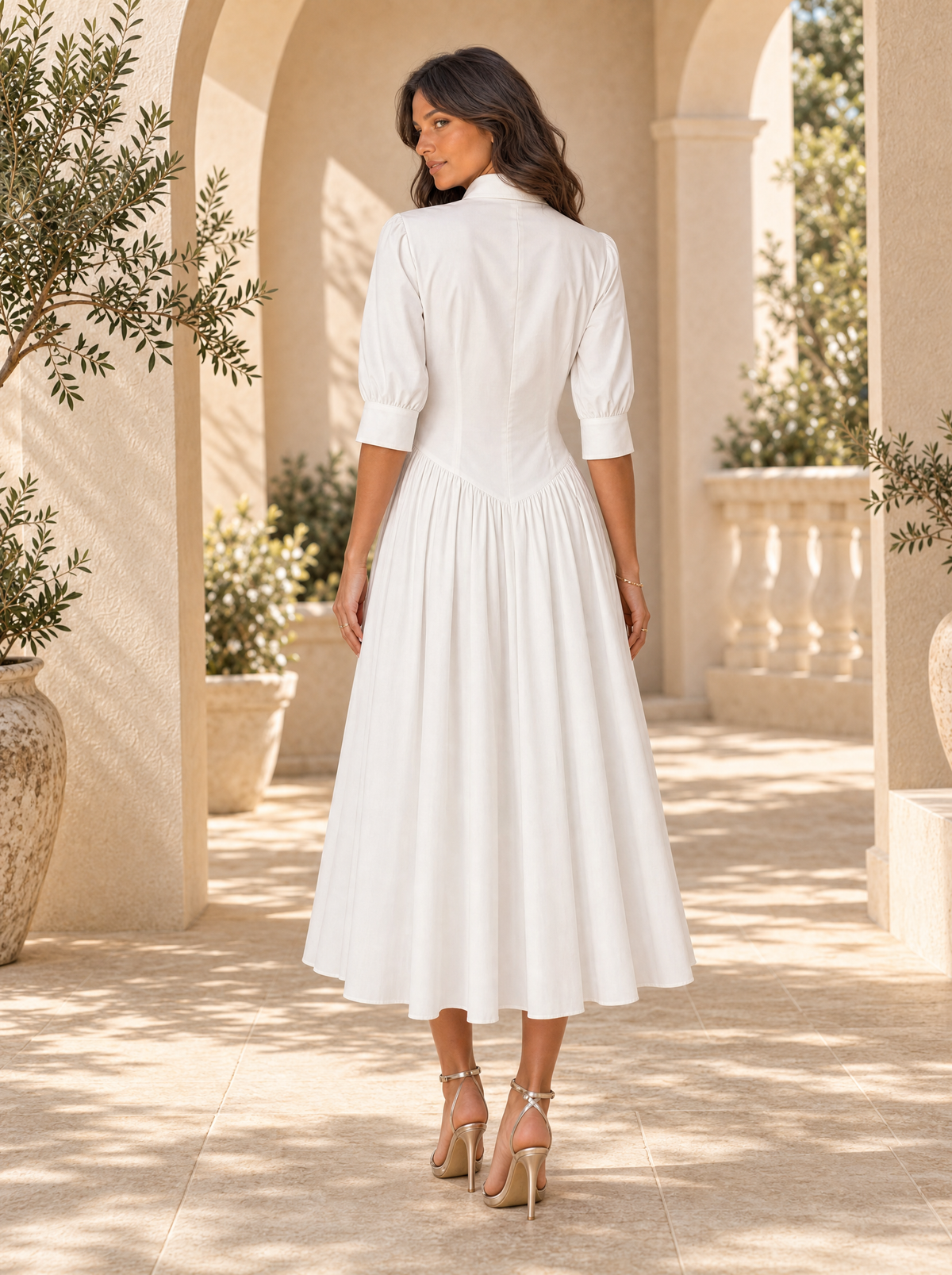Vestido Camisero Algodón Lino Talle Alto Mujer | Luna Cruz
