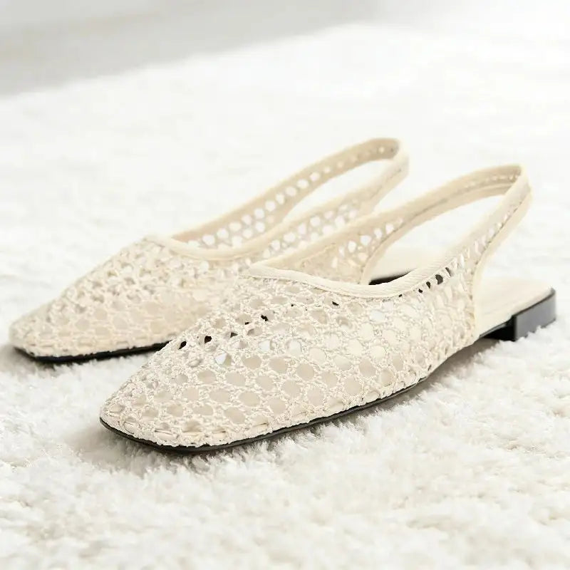 Sandalias Planas de Malla con Punta Cuadrada | Albiona™