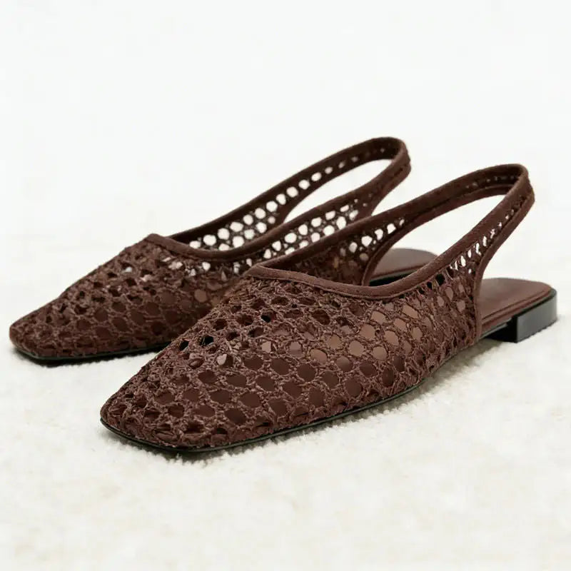 Sandalias Planas de Malla con Punta Cuadrada | Albiona™
