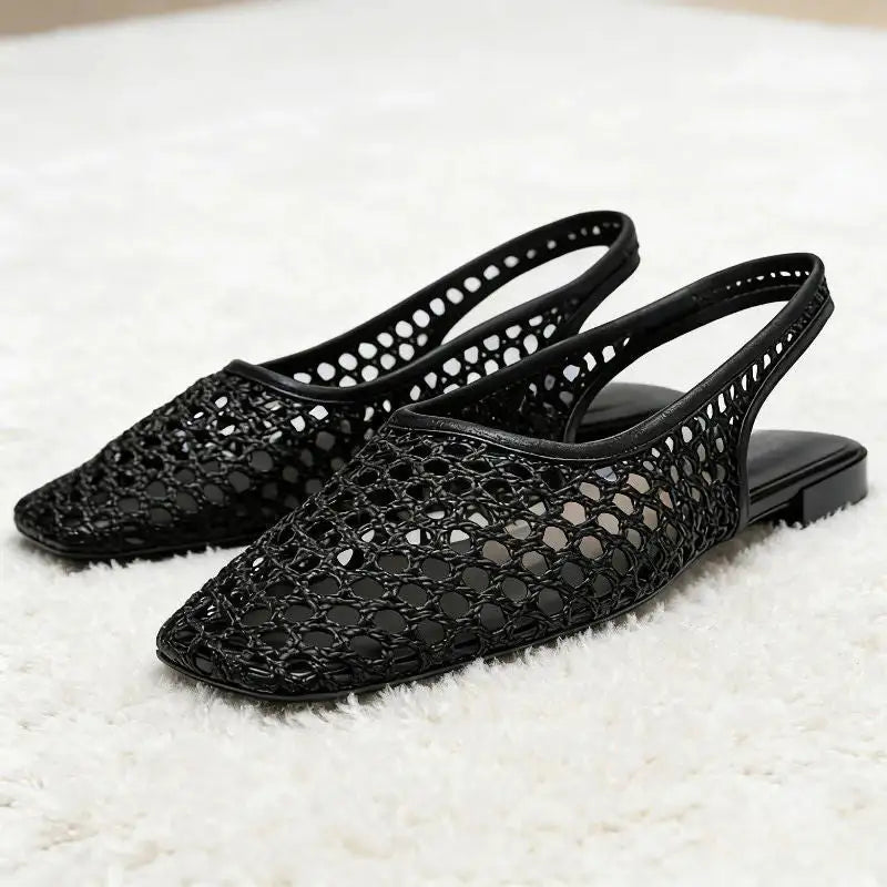 Sandalias Planas de Malla con Punta Cuadrada | Albiona™