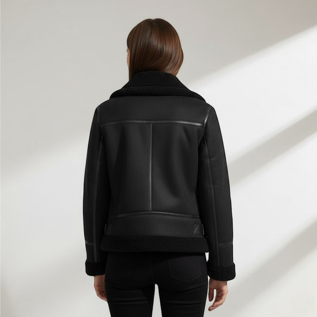 Chaqueta de ante para mujer – corte estructurado