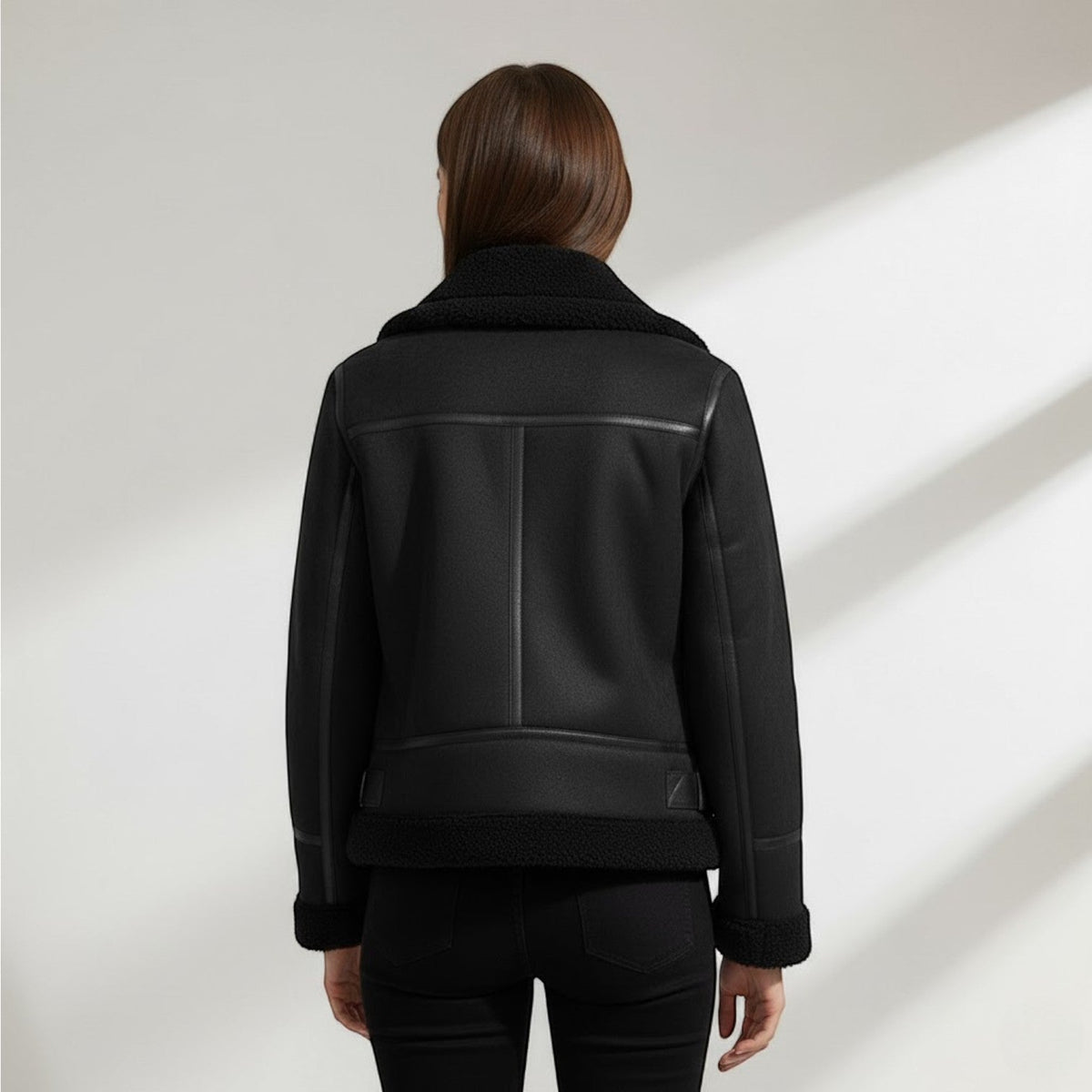 Chaqueta de ante para mujer – corte estructurado