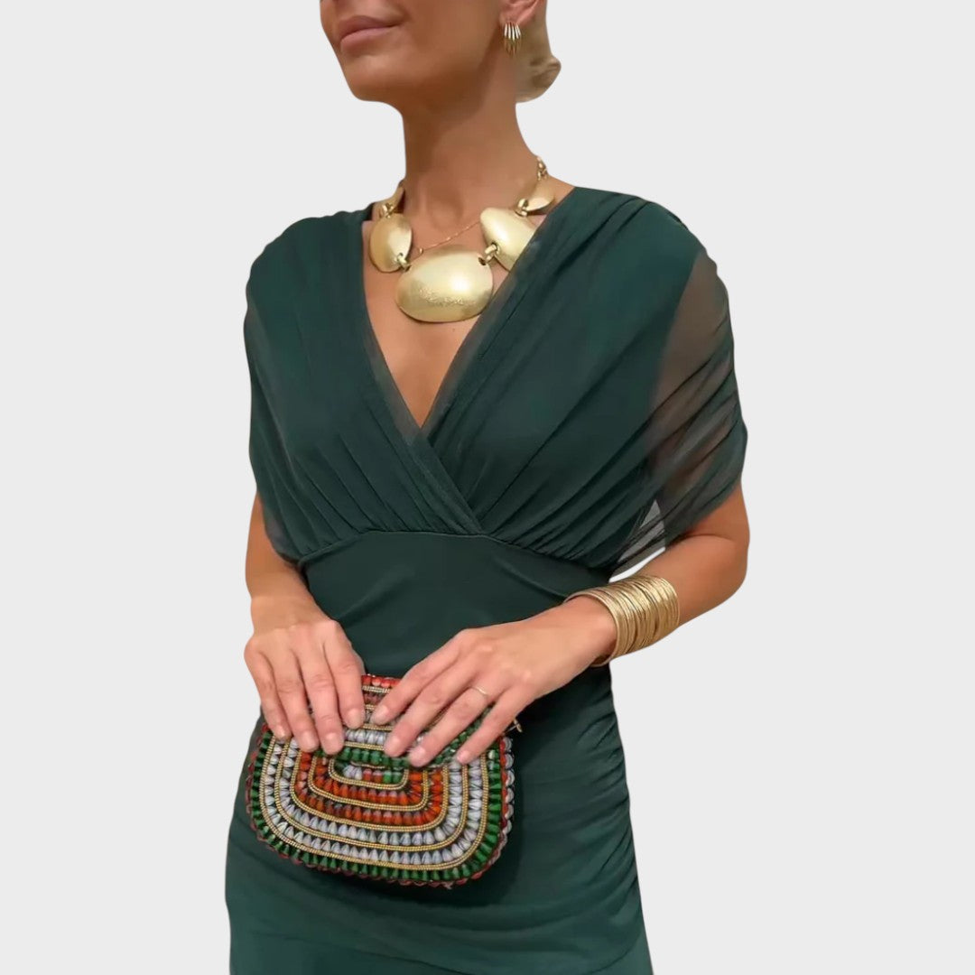 Vestido Midi Largo Con Escote En V