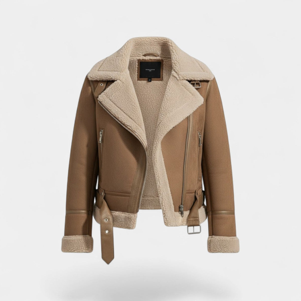 Chaqueta de ante para mujer – corte estructurado