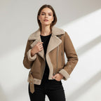 Chaqueta de ante para mujer – corte estructurado
