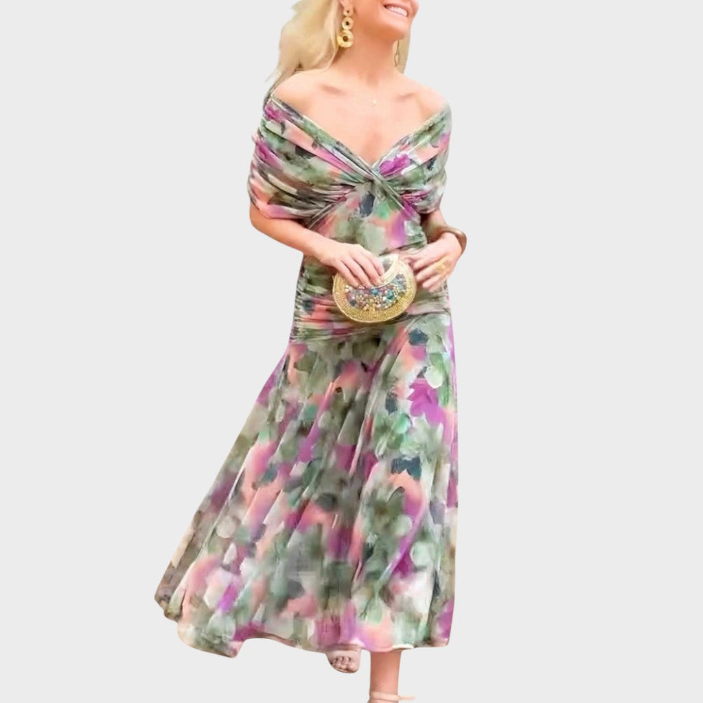 Vestido Midi Largo Con Escote En V