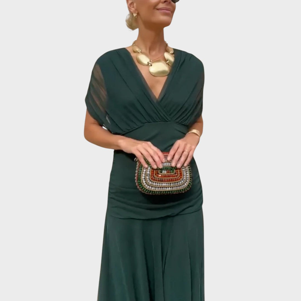 Vestido Midi Largo Con Escote En V