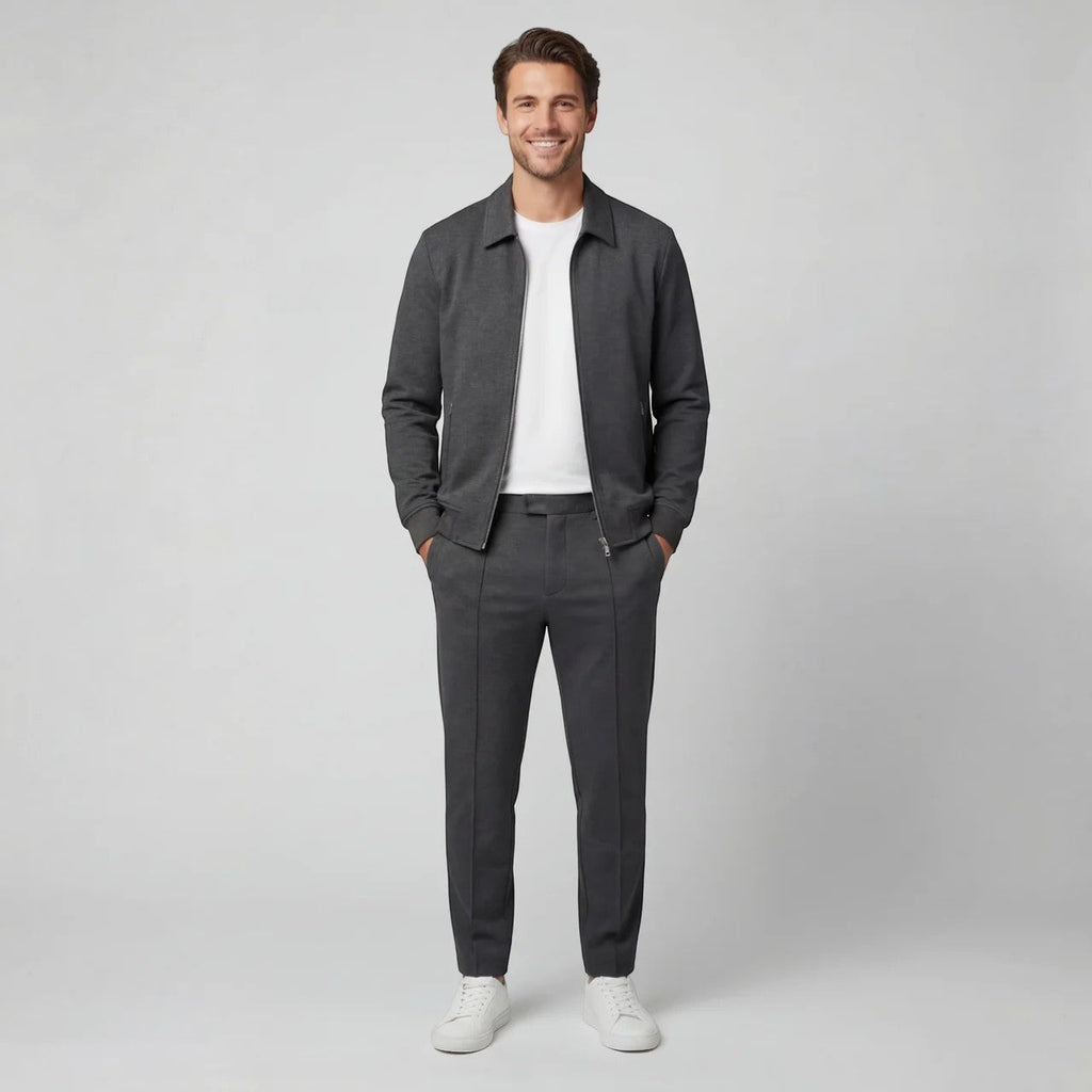 Conjunto de chaqueta y pantalón para hombre de mezcla de algodón: corte slim