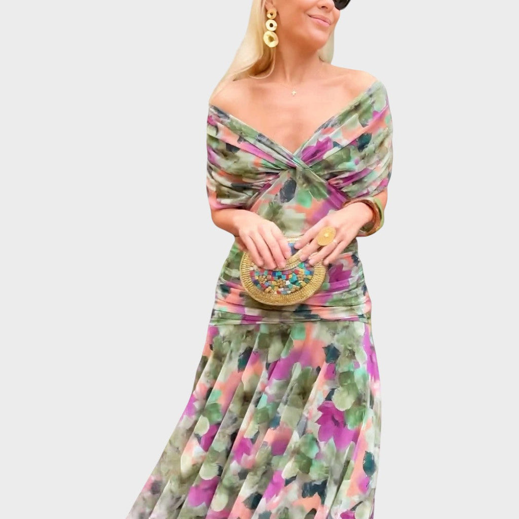 Vestido Midi Largo Con Escote En V