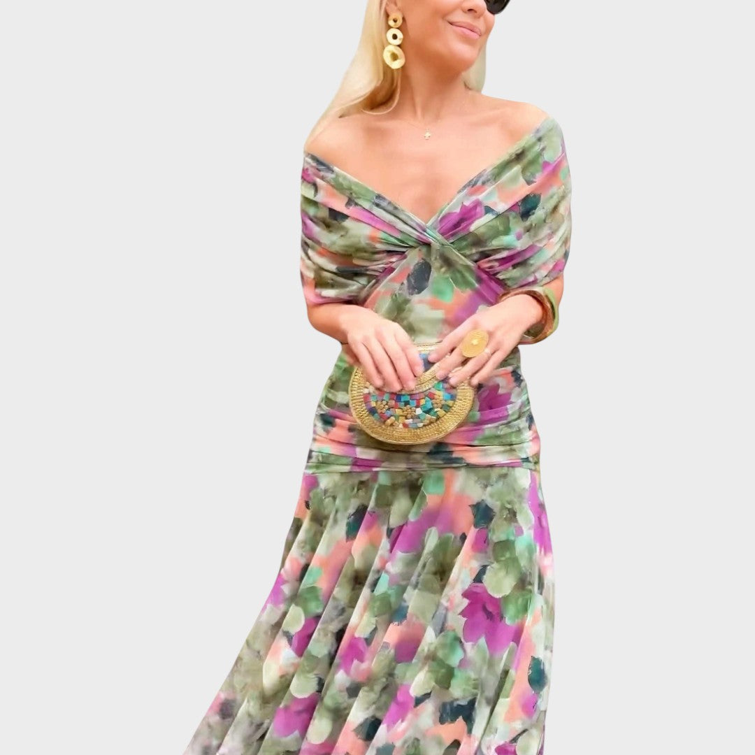 Vestido Midi Largo Con Escote En V