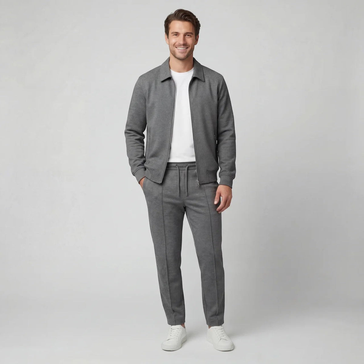 Conjunto de chaqueta y pantalón para hombre de mezcla de algodón: corte slim