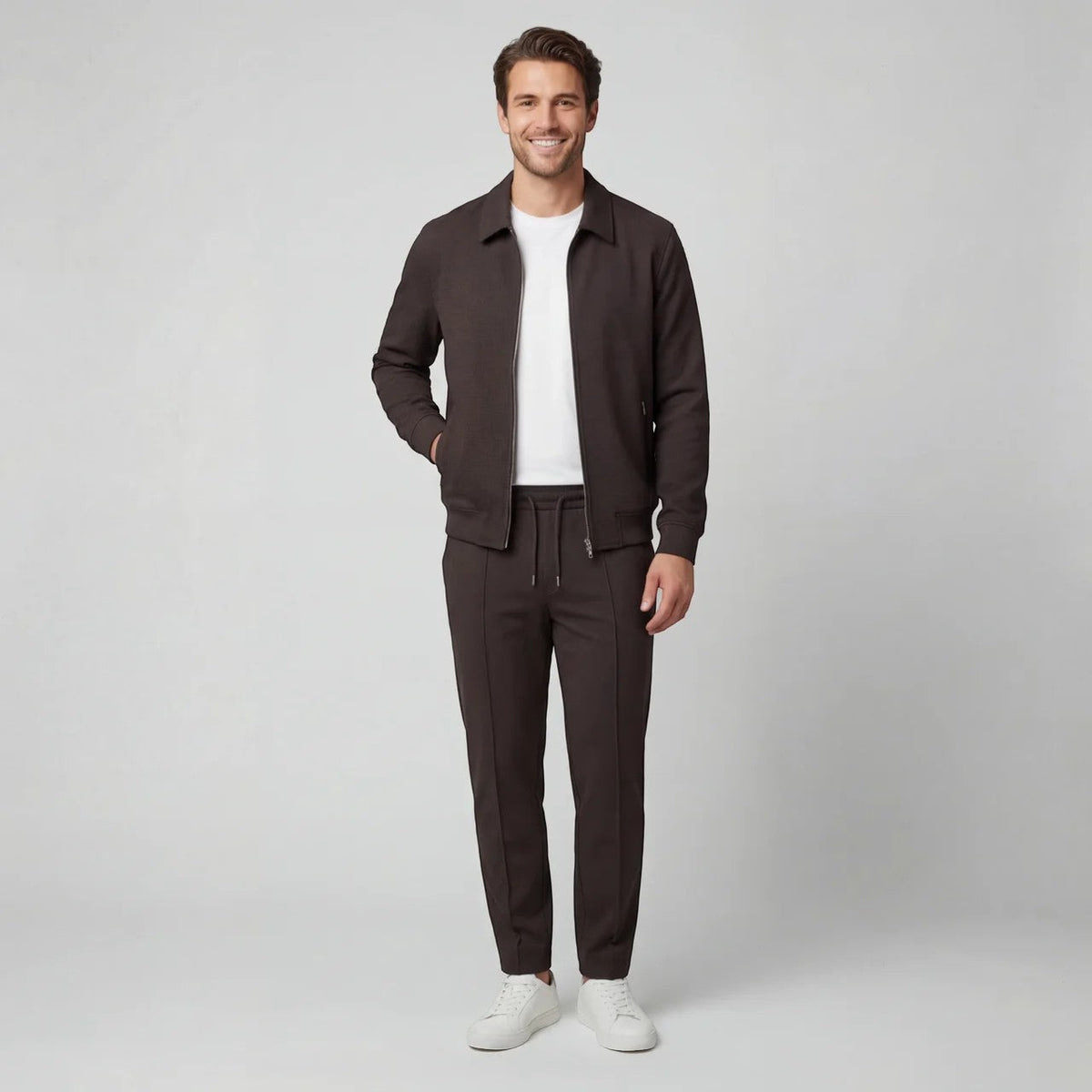 Conjunto de chaqueta y pantalón para hombre de mezcla de algodón: corte slim