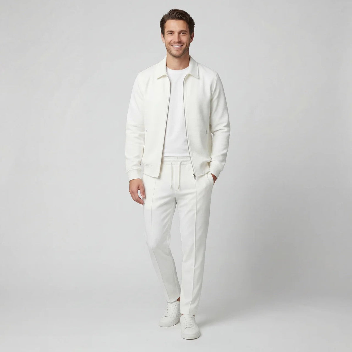 Conjunto de chaqueta y pantalón para hombre de mezcla de algodón: corte slim