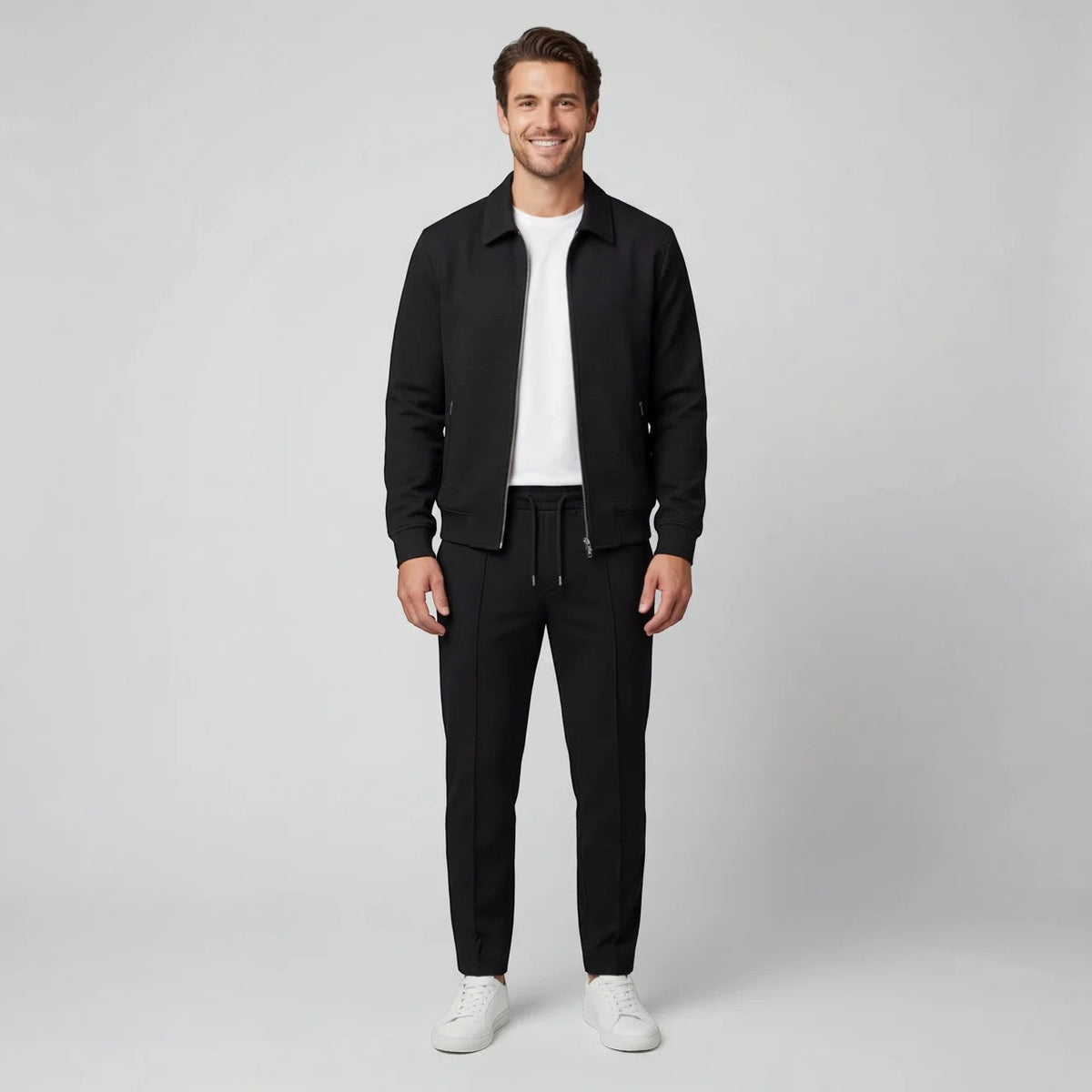 Conjunto de chaqueta y pantalón para hombre de mezcla de algodón: corte slim