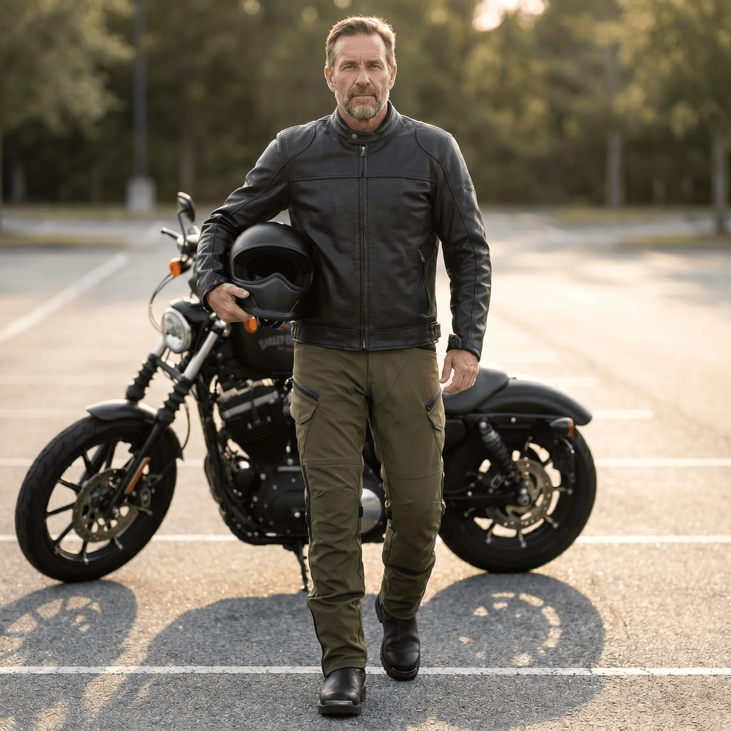 Pantalón Vaquero Moto con Protecciones Rodilla y Cadera | Marco