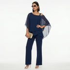 Conjunto Elegante de Gasa Mujer Escote Asimétrico | Inmaculada