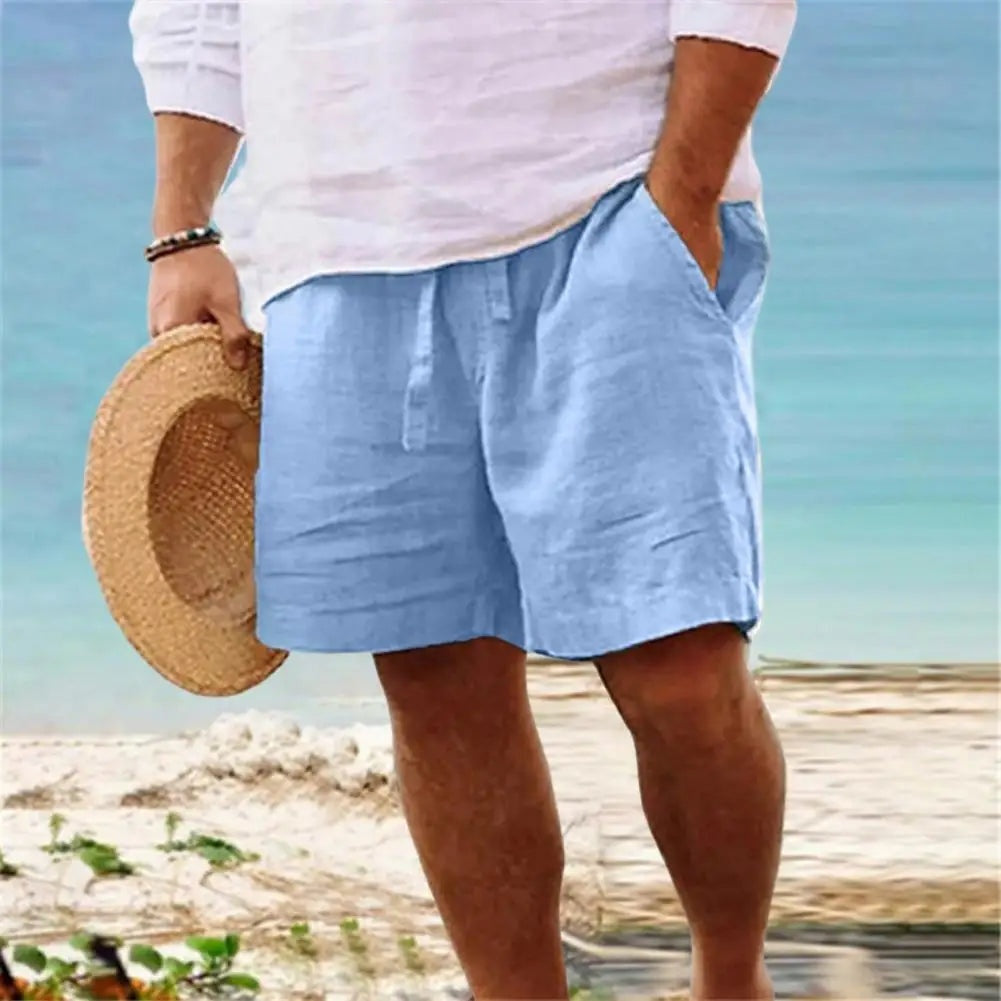 Pantalón Corto de Lino Hombre Cintura Elástica | Ivan