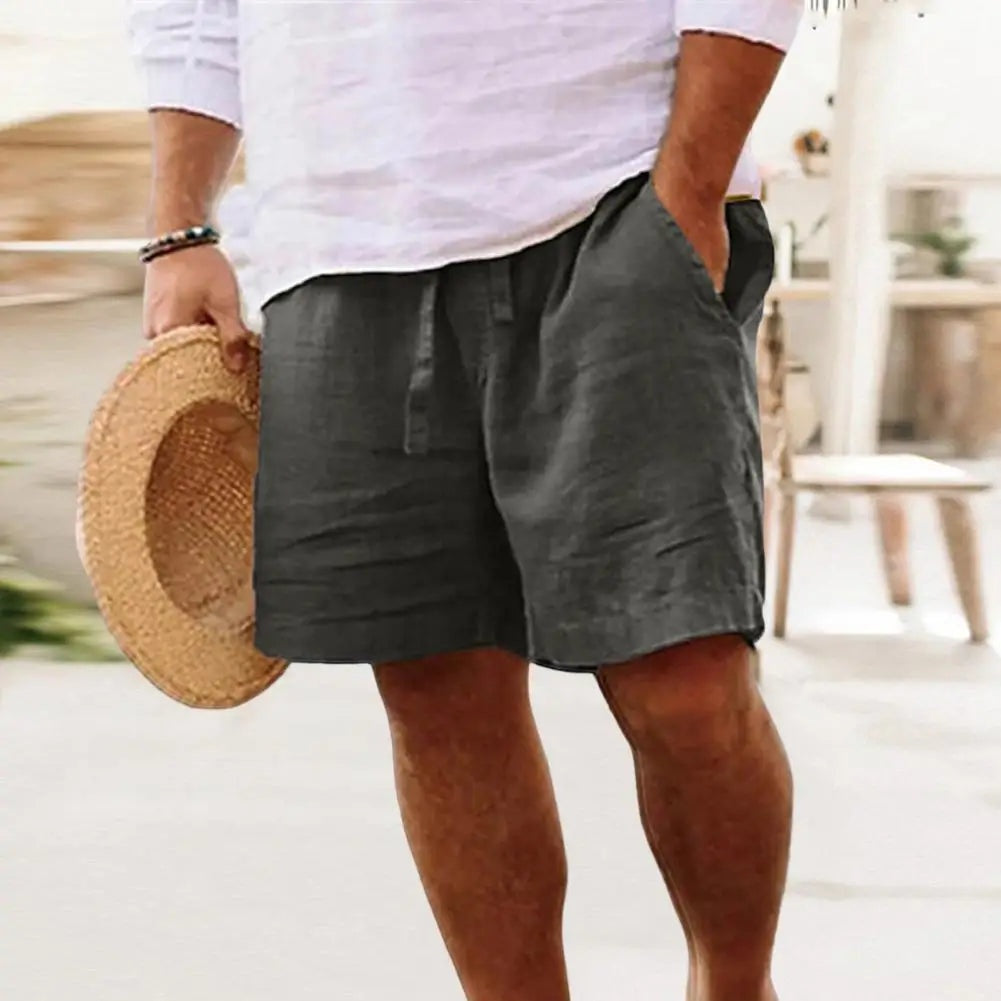Pantalón Corto de Lino Hombre Cintura Elástica | Ivan