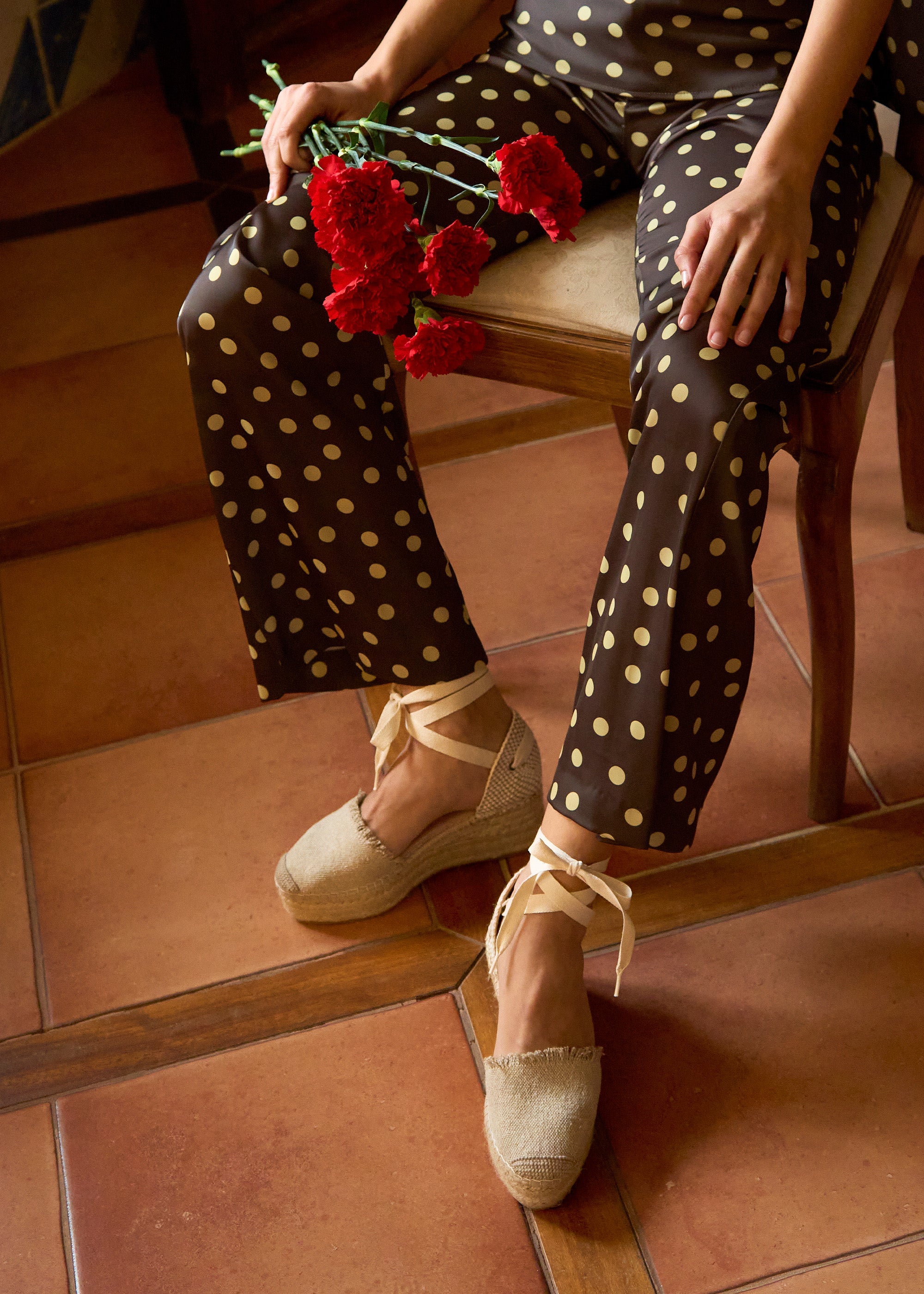 Zapatos cuña de esparto Beige | Saura