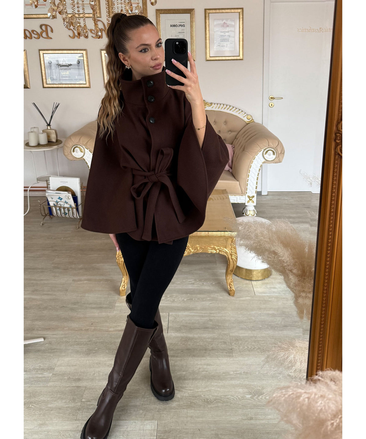 Botas Altas con Tacón Forradas Mujer | Chira Marrón