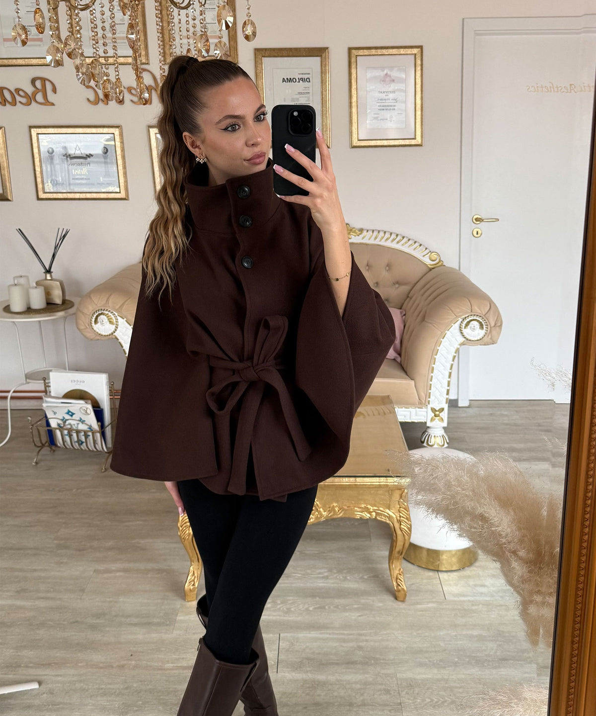 Botas Altas con Tacón Forradas Mujer | Chira Marrón