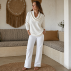 Jersey Drapeado con Cuello Chimenea | Agueda