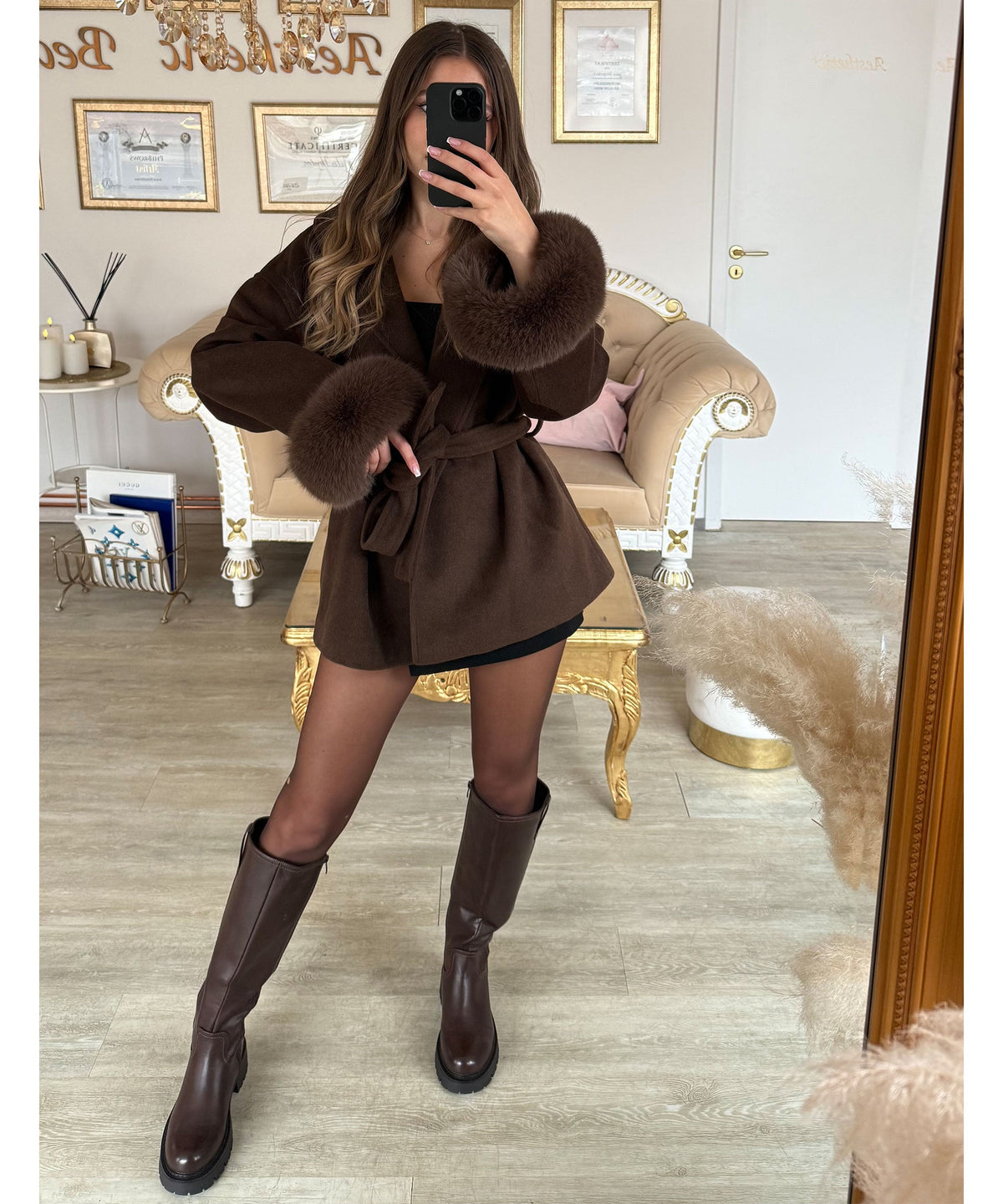 Botas Altas con Tacón Forradas Mujer | Chira Marrón