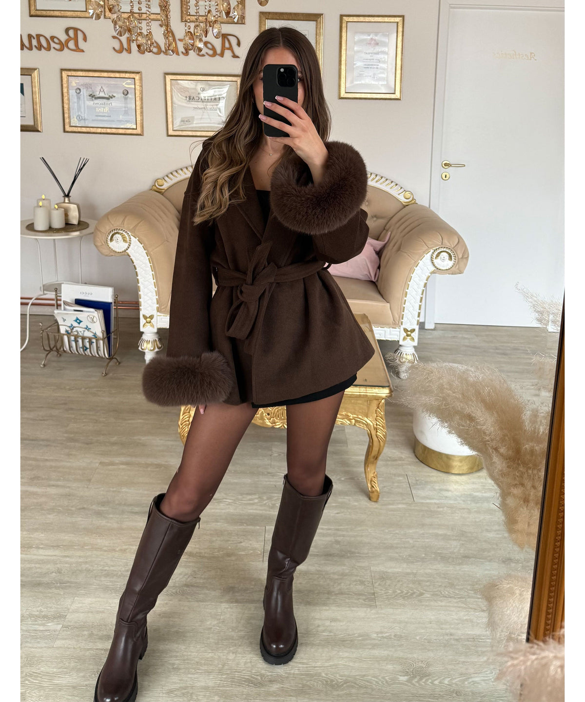 Botas Altas con Tacón Forradas Mujer | Chira Marrón