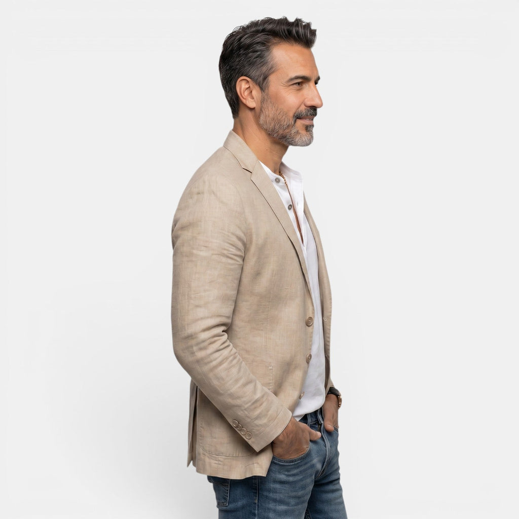 Americana Elegante Ligera con Solapa Clásica Blazer Hombre Slim Fit Premium