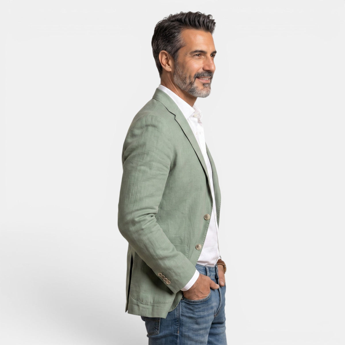 Americana Elegante Ligera con Solapa Clásica Blazer Hombre Slim Fit Premium