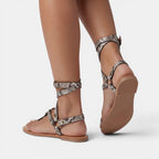 Sandalias Mujer Serpiente Planas
