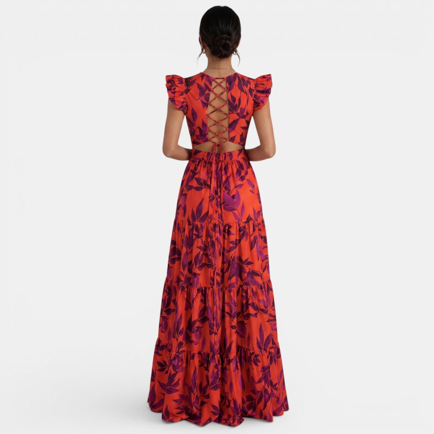 Vestido Largo Rojo Elegante Mujer | Andrea