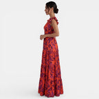 Vestido Largo Rojo Elegante Mujer | Andrea