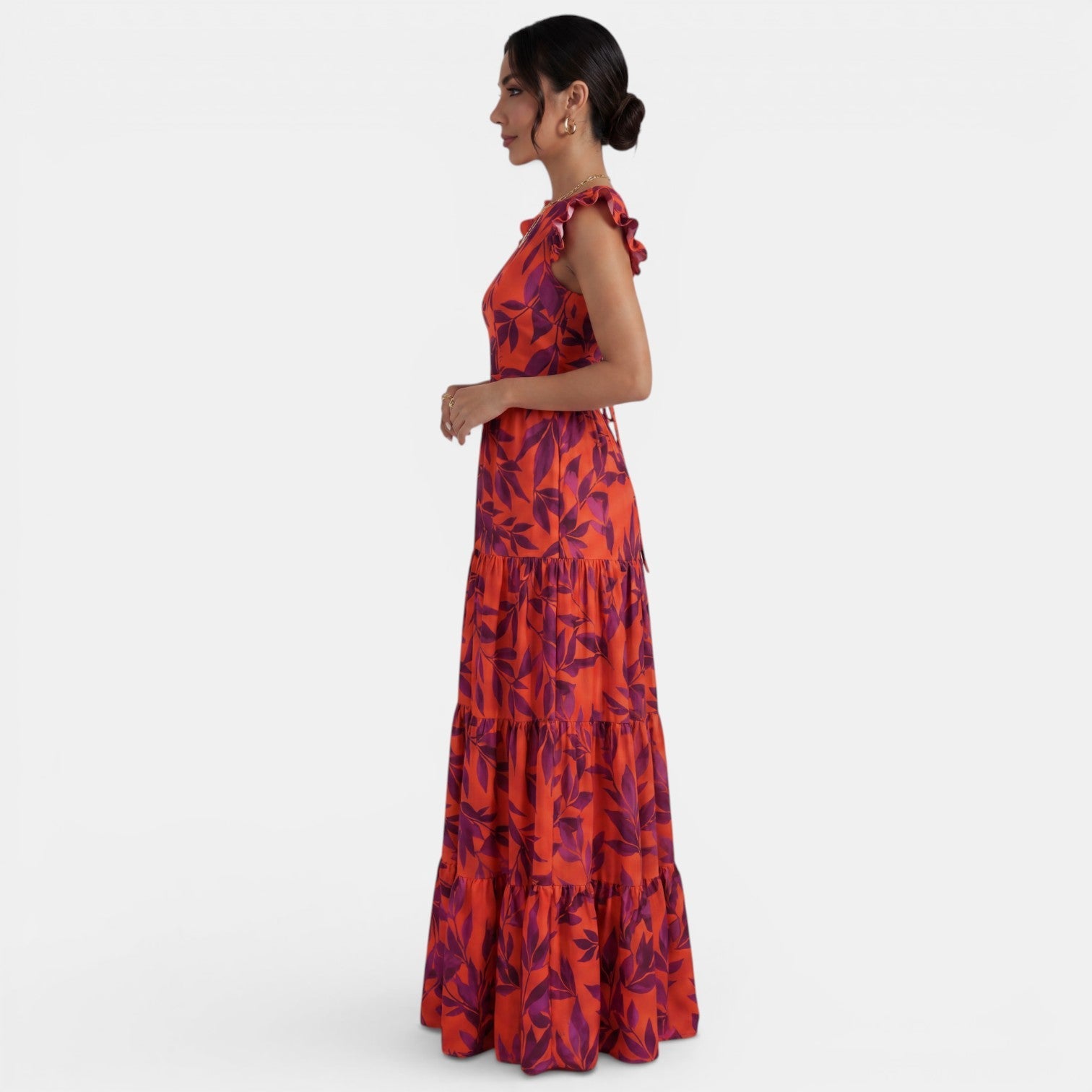 Vestido Largo Rojo Elegante Mujer | Andrea