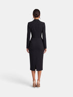 Vestido Blazer Midi Blanco Elegante Mujer | Luna Cruz